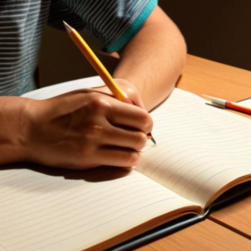 **

A meticulously organized study desk. Textbooks, practice exams, and handwritten notes are neatly arranged. A focused person is studying, highlighting important points in a textbook. Soft, warm lighting. The overall atmosphere is diligent and hopeful, representing dedicated exam preparation. "Studying hard for Fiber Technician Exam" is faintly visible on a notebook.

**