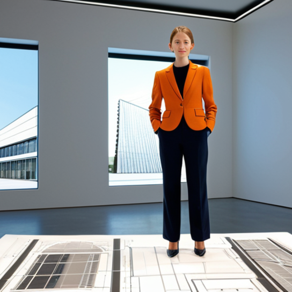 **

"A young professional architect, fully clothed in a modest, stylish blazer and slacks, standing in front of a large-scale architectural model in a bright, modern studio. Appropriate attire, safe for work, perfect anatomy, correct proportions, well-formed hands, natural pose, professional lighting, high resolution, family-friendly."

**