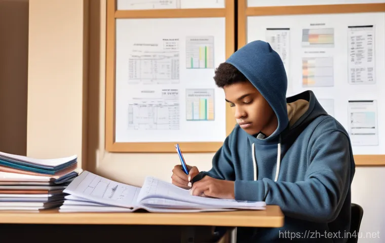 섬유기사 필기시험의 합격 전략 - **Prompt:** A diligent young adult, appearing to be in their early twenties, is deeply engrossed in ...