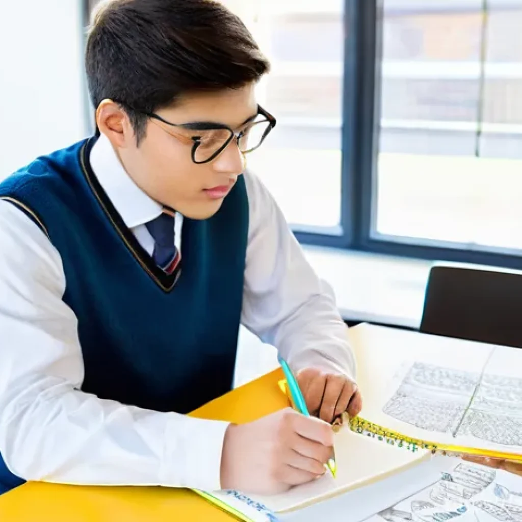 섬유기사와 필기시험 준비 단계 - **Prompt:** A young, focused textile engineering student, approximately 20-25 years old, sits at a c...