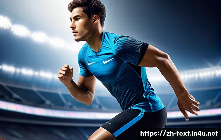 섬유기사와 관련 직업군의 전망 - **Prompt 1: Dynamic Smart Sportswear in Action**
    "A fit male athlete, mid-20s, with a focused ex...