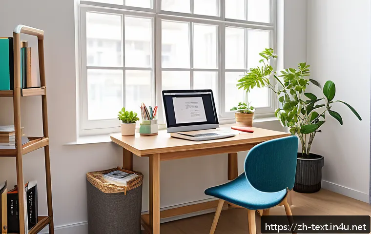 섬유기사 시험 준비 성공 사례 - A modern, clean study desk setup in a quiet, well-lit room designed for exam preparation. The desk f...