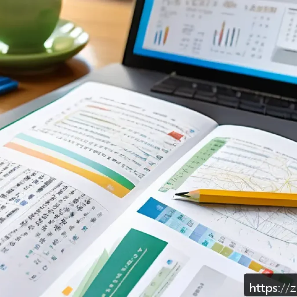섬유기사 필기시험 대비 성공 사례 - A detailed, modern study desk scene focused on fiber technology exam preparation: open textbooks and...