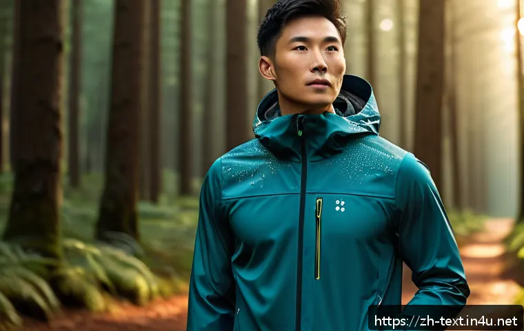 섬유기사와 의류 제조업 - A high-tech sports jacket made from nano silver ion antibacterial fabric, shown in a dynamic outdoor...